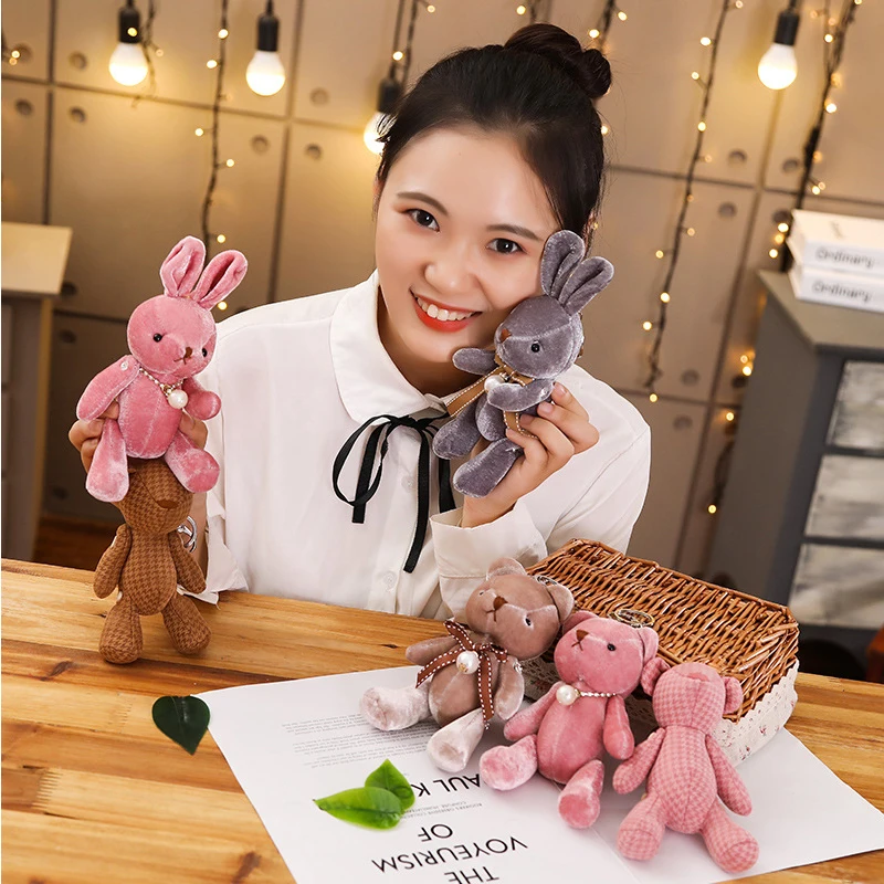 Милый мультяшный плюшевый брелок с животными 15 см слон медведь единорог кролик