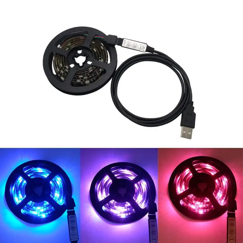 Контроллер RGB 5 В 3 клавиши 7 цветов USB длина 120 см подходит для ТВ игровых столов и т.