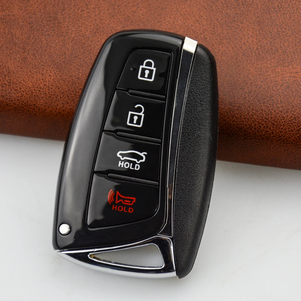 OkeyTech 4 кнопки авто ключ оболочки Fob для hyundai Genesis 2013- Santa Fe Equus Azera сменный Футляр для ключей удаленный чехол
