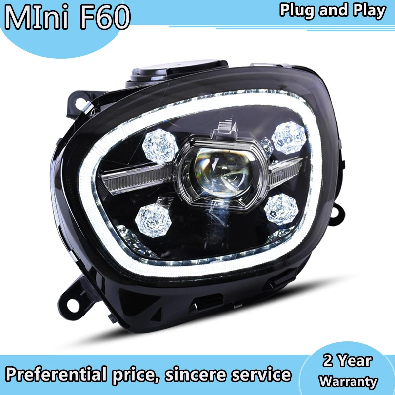 Car Styling For BMW MINI Cooper Countryman F60 Full LED Headlights Lens Projector turn signal LED DRL front headlight