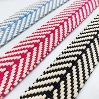 1 yard two color cotton braid webbing 4 cm width woven twill 2 5mm thick webbing strap