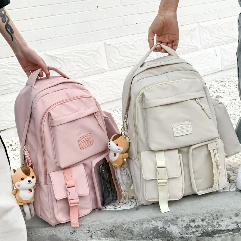 

DCIMOR New Waterproof Nylon Backpack Men and Women Large Capacity Multi-pocket Travel Bag College Couples Schoolbag Book Mochila