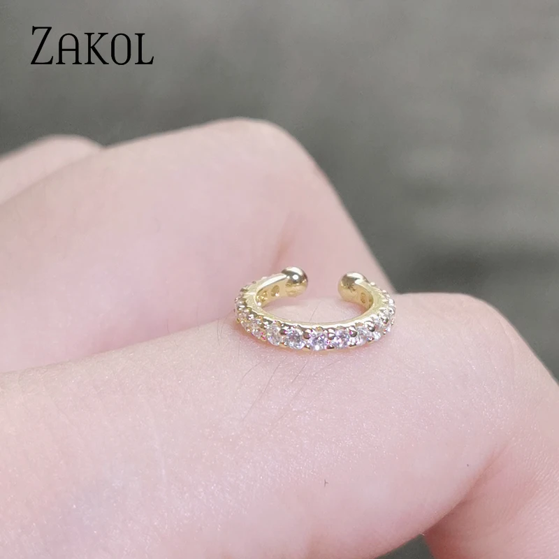 

ZAKOL Fashion Small Ear Cuff Gold Non-Piercing Ear Clips Fake Cartilage Earring Jewelry for Women FSEP2672
