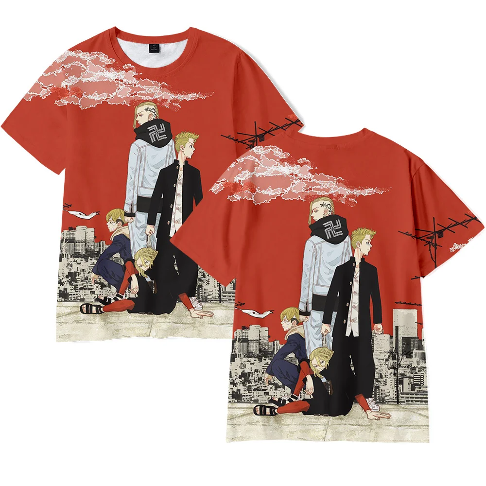 

Tokyo Avengers T-shirt Men's and Women's Fashion Streetwear Summer 3D Boys and Girls Cartoon Short-sleeved Tops on Sale