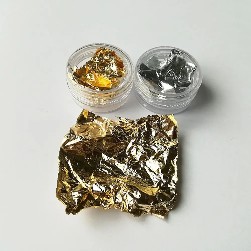 3 коробки для ногтей Блестки дизайна блестки хлопья золото серебро алюминий