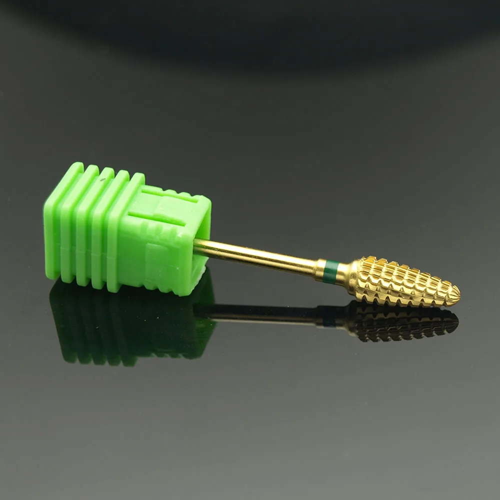 EasyNail ~ 3/32 ''Вольфрамовая стальная Золотая фреза для ногтей пилка карбидная