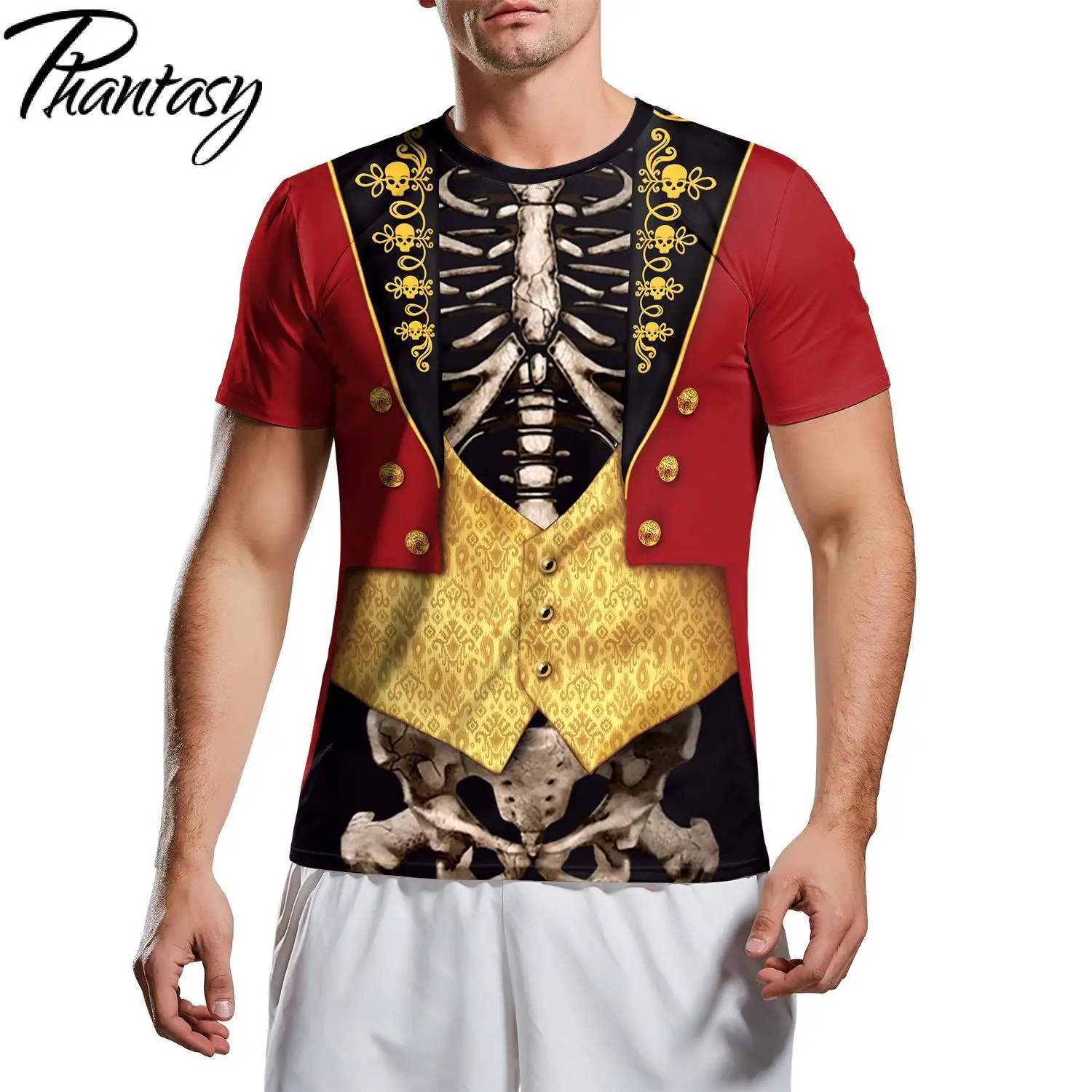 Мужской костюм для косплея Phantasy футболка с забавным цирковым принтом на Хэллоуин