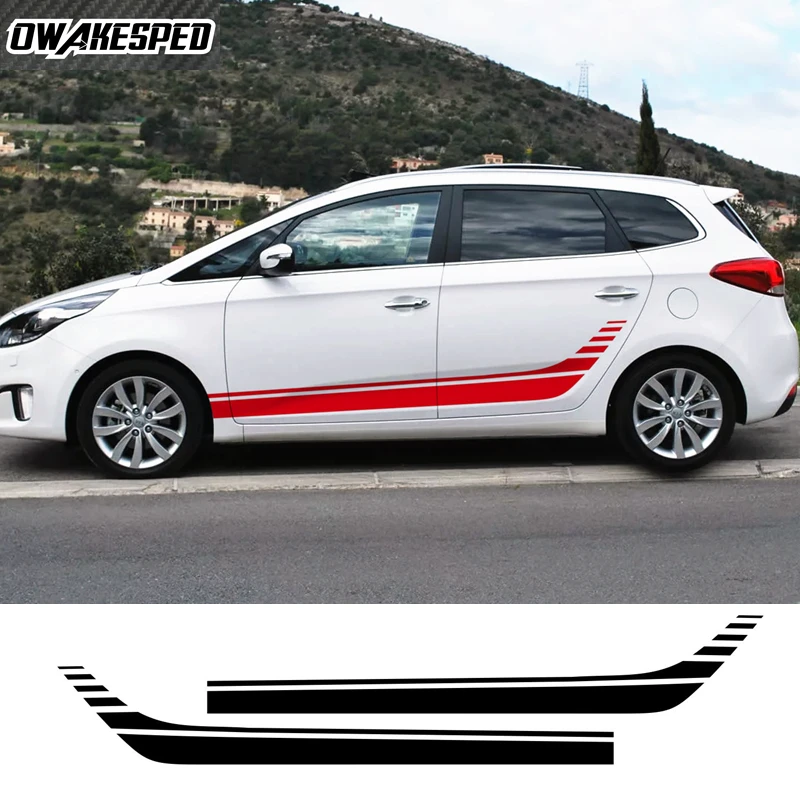 

Двусторонняя дверь автомобиля, декоративная наклейка, спортивные полосы, Стайлинг для KIA Carens 2012-2021, внешние аксессуары для кузова автомобил...