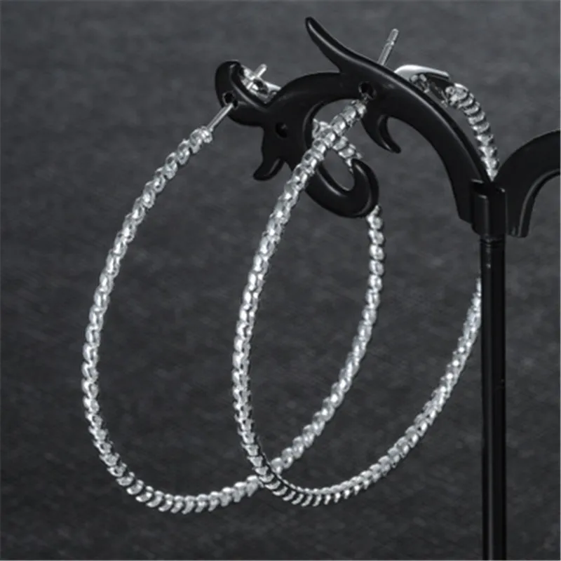 Personality thread earrings big round silver hoop for female jewelry | Украшения и аксессуары