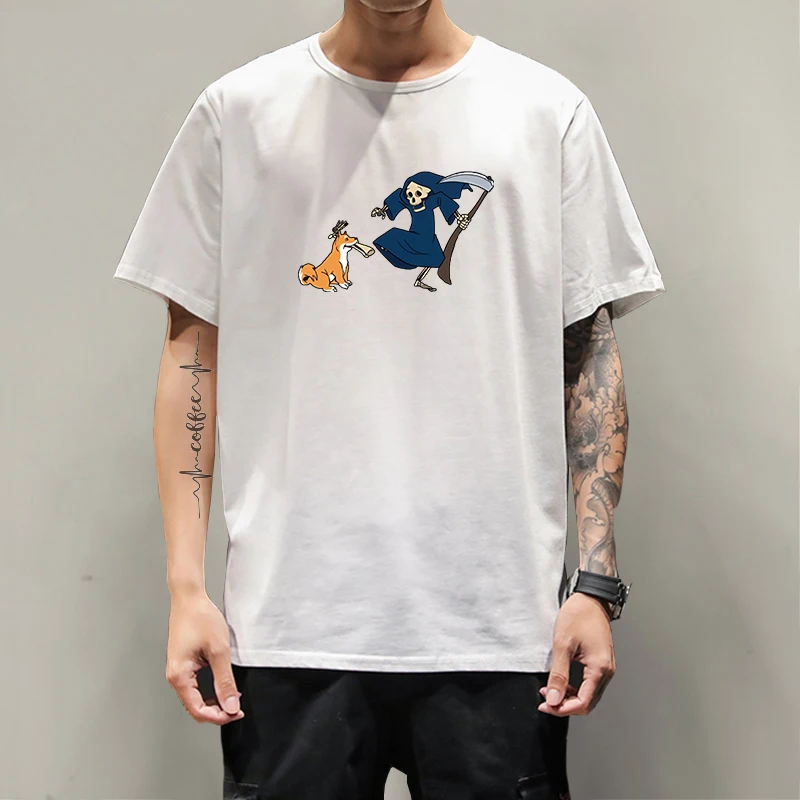 

Retro Style Pattern Funny Dog Print Tees Anime Mens T Shirt High Quality Lycra Clothing Cartoon Best Seller Oversized T Shirt