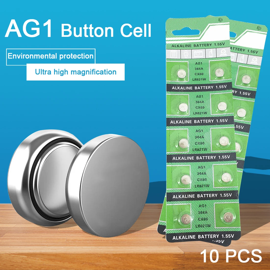 Аккумулятор AG1 кнопочный 10 шт. 364A CX60 LR621W SR60 SR60L Щелочная монетная батарейки для