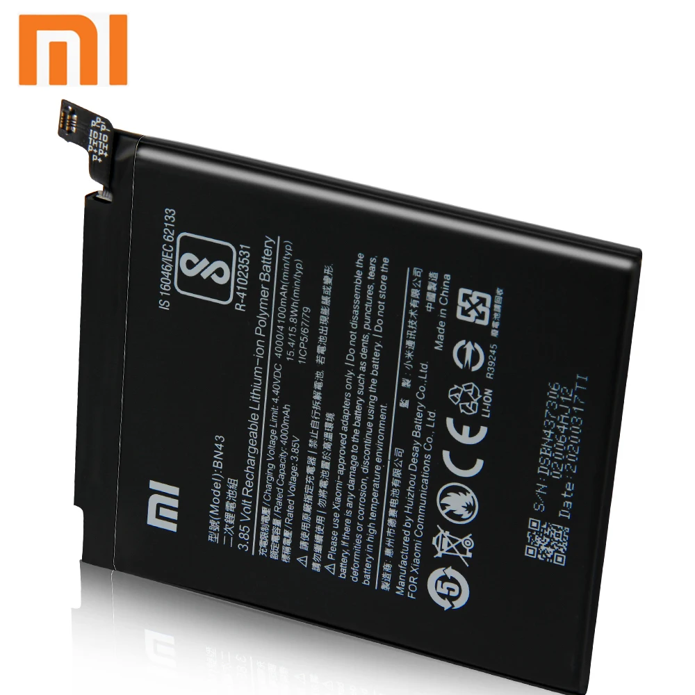 Оригинальный аккумулятор XIAOMI BN43 для Xiaomi Redmi Note 4X 3G + Redrice Standard Edition Hongmi Аутентичные