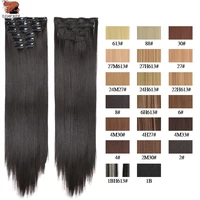 synthetic clip in hair extension 6pcsset 22 hairpiece 16 clips in false styling hair clip in hair extensions heat resistant