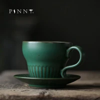 pinny european vintage pottery coffee mugs cup and saucer set ceramic glaze tea cup nordic style cup