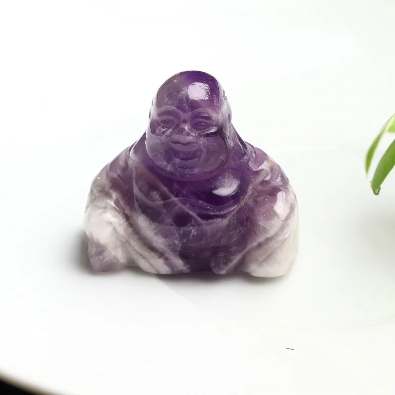 1 шт. натуральный кристалл аметист украшение для дома статуя Будды фэн-шуй
