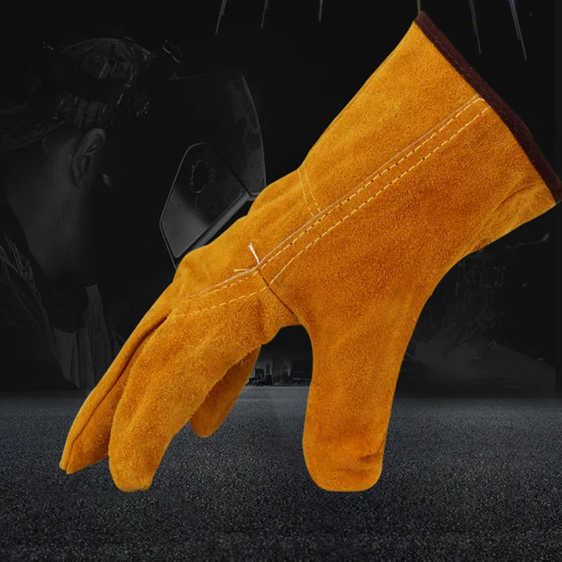 25cm XL Heavy Duty Welding Gloves Stoves PU Leather Cowhide Protect Welder Hands Workplace Safety Glove |