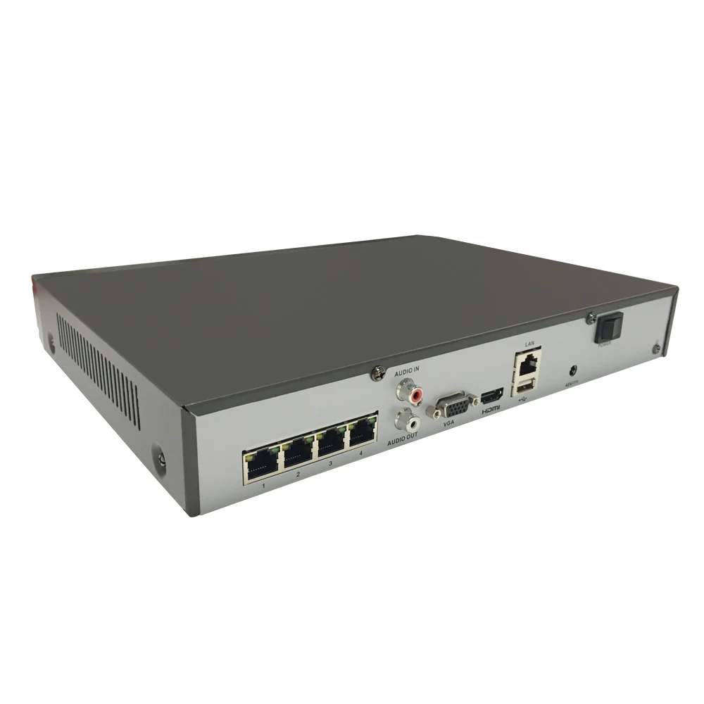 Hikvision 4CH PoE NVR DS 7604NI K1/4 P 4 канальный встроенный Plug Play 4K с портами для ip камеры
