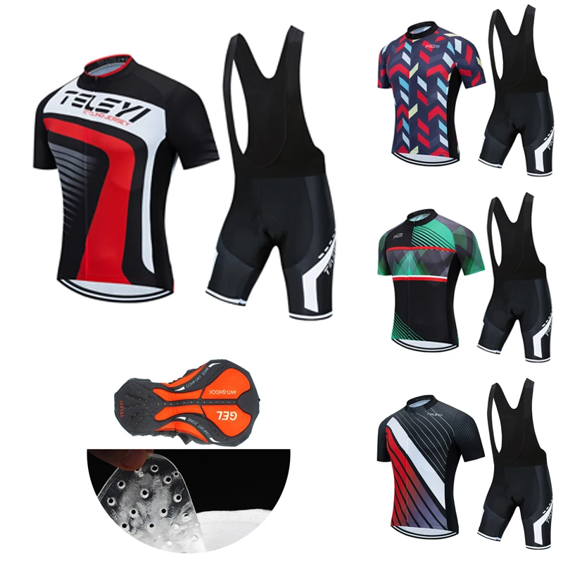 

Summer Lycra Cycling Clothing Men Sport Suit 2022 Road Bike Jersey Set BIB Shorts Male Bicycle Clothes Uniform Kit Pro Skinsuit
