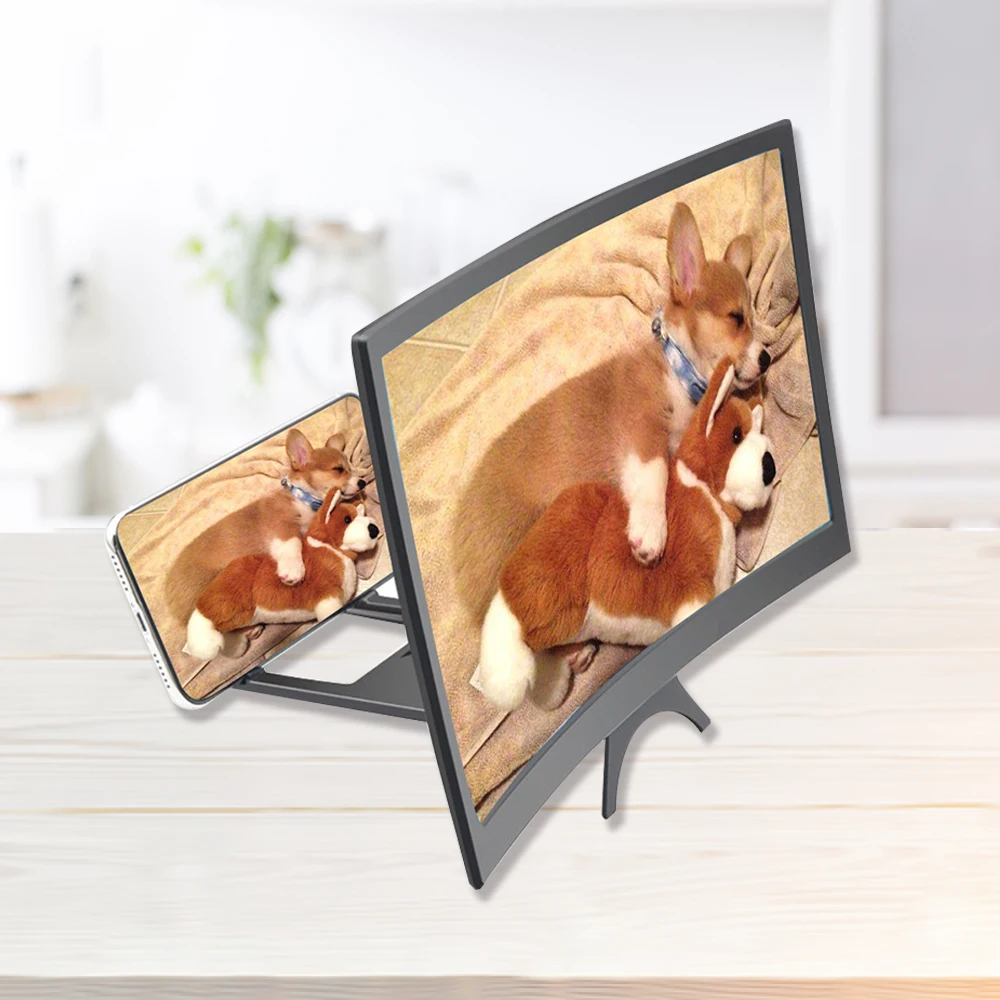 12 дюймовый 3D сотовый телефон изогнутый экран увеличитель проектор усилитель