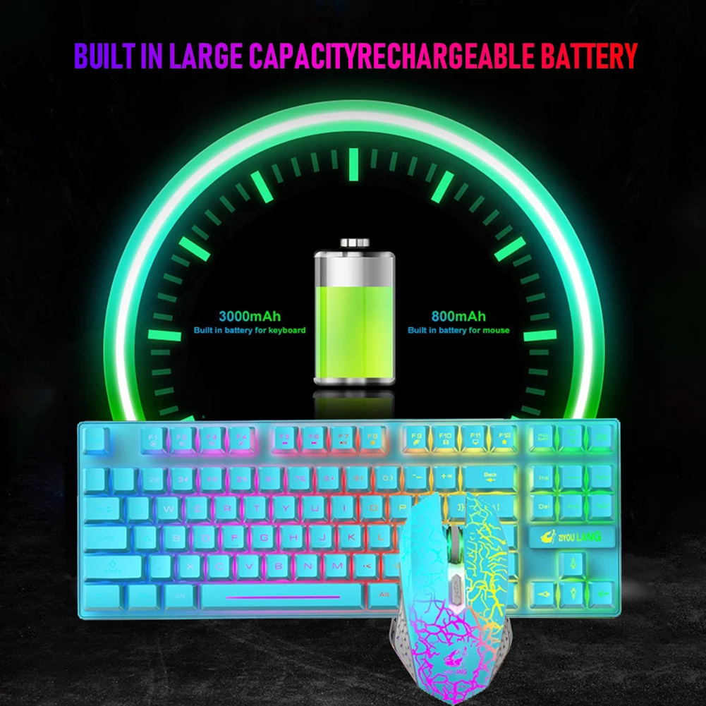 6-клавишная Беспроводная механическая клавиатура DPI мышь комплект с регулируемой