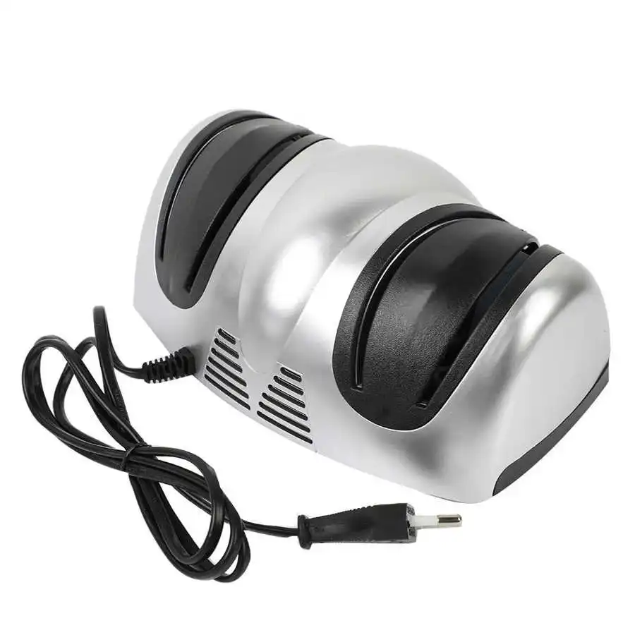 Двухколесная электрическая точилка для ножей 2-ступенчатая домашняя кухонная