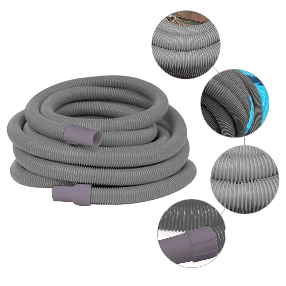 

9m Length Monochrome Heavy Duty Pool Vacuum Hose In-Ground Pool Vacuum Hose With Swivel Cuff Pool Cleaning Accessory