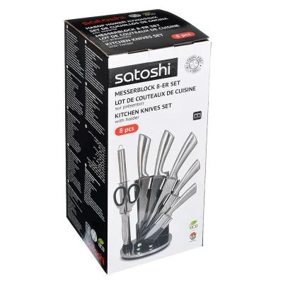 SATOSHI Martell Kitchen knife set 8 pcs chrome handles acrylic standKitchen supplies Knives Accessories Dining Bar Home Garden For Utensils | Дом