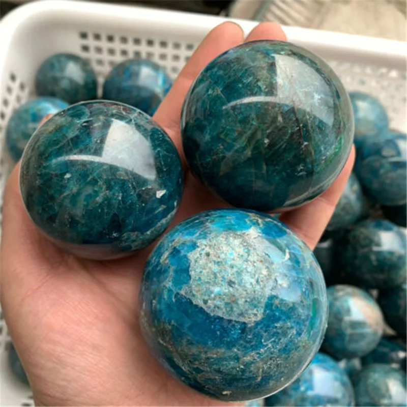 

Natural Blue Apatite Ball Sphere Quartz Crystal Mineral Healing For Aesthetic Room Decor Gift