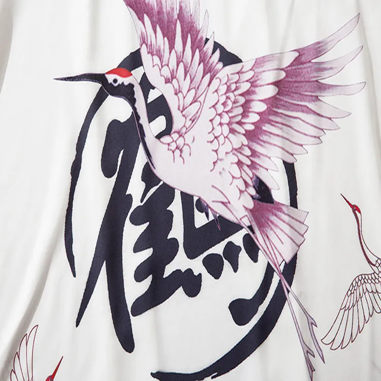 Японский халат Ukiyo-e кардиган-кимоно с рукавами семь четвертей Свободный