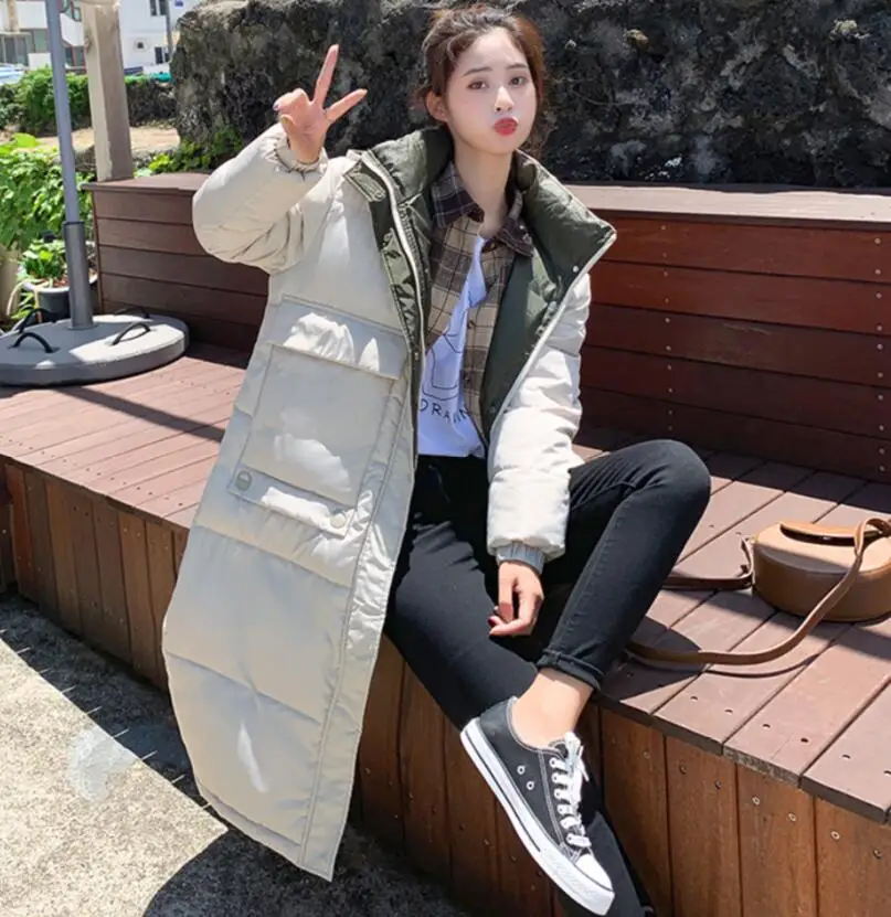 Женская длинная хлопковая куртка в стиле ретро новинка зимы 2019 свободное