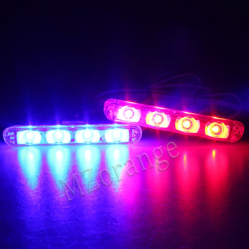 Red and Blue 2x4 светодиодный автомобиля 12V Строб Предупреждение светильник дистанционного Управление проблесковый маячок аварийного проблесковый маячок автомобилей Грузовик DRL Дневной светильник - Цвет: Red and Blue