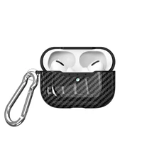 new carbon fiber texture case for apple airpods pro earphone case luxury cover for air pods pro airpod case coque with hook