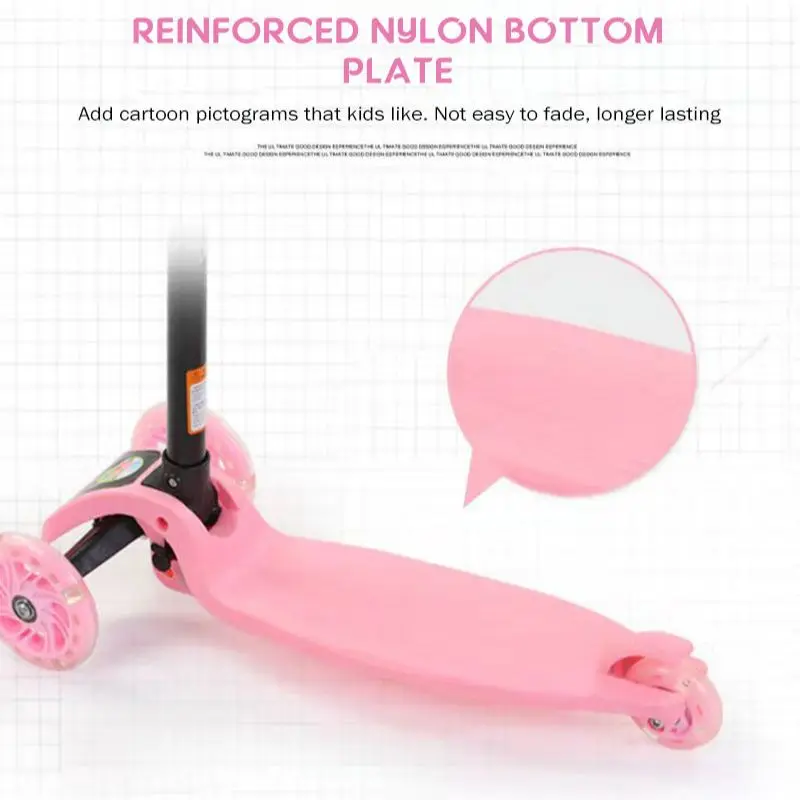 

Folding Children Kicked Scooter Baby Ddjustable Height 3 Wheel Flashing Skateboard Multi-Function Vehicle Gift Toy Car for Kids