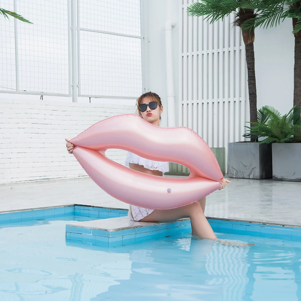 

Inflatable Swimming Ring Funny Glitters Lips Float for Adult Kids Swimming Mattress Circle Rubber Ring Swimming Pool Toys Seat