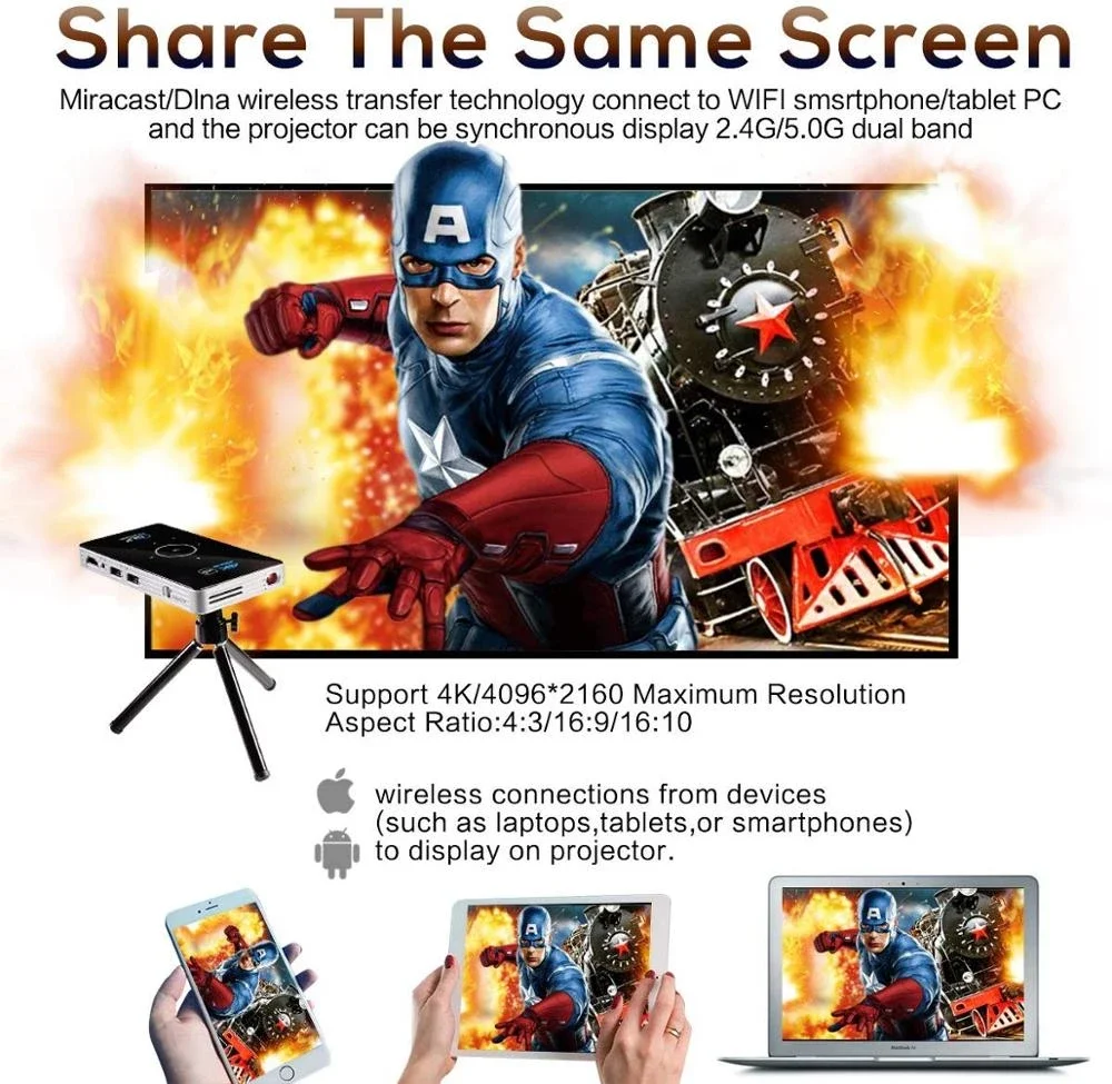 Salange C6 мини проектор портативный Android кинопроектор DLP 4K 1080P открытый Умный