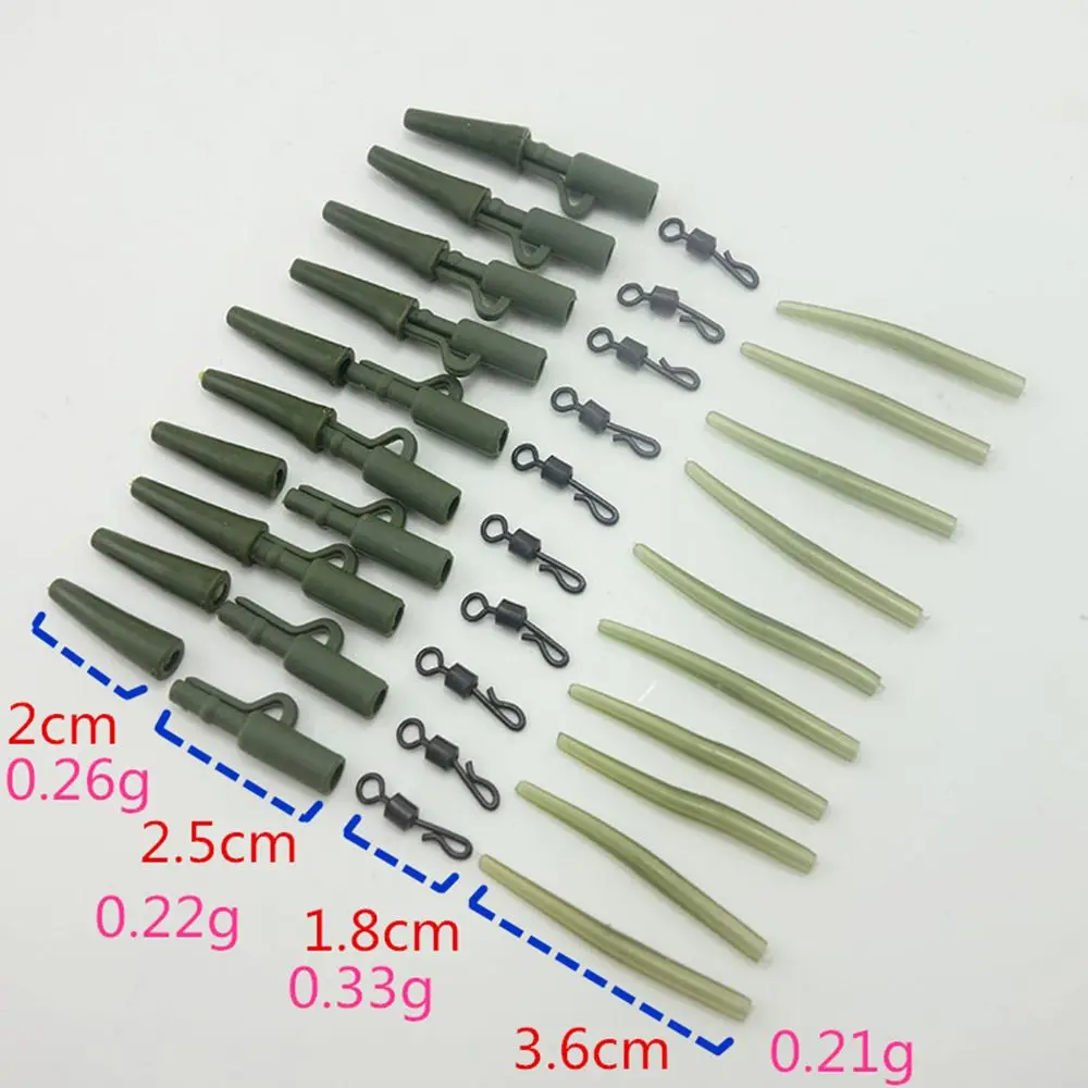 40PCS Carp Fishing Accessories Lead Clip Quick Change Swivel Tail Rubber Anti Sleeves for Rigs Coarse Tackle | Спорт и развлечения