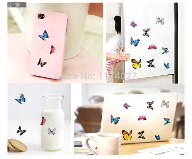 

Hot Sales 9 Pcs/set Small Colorful Removable Butterfly Stickers Wall Decor Home Decals Decoration Wall Stickers