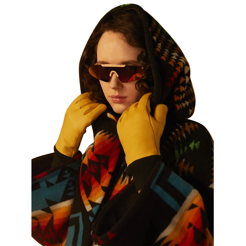 

2020 New Women Long Sleeve Hooded Casual Style Coat Autumn Winter Printed Woolen Coat Ladies Claw Button Multi-color Hooded Tops