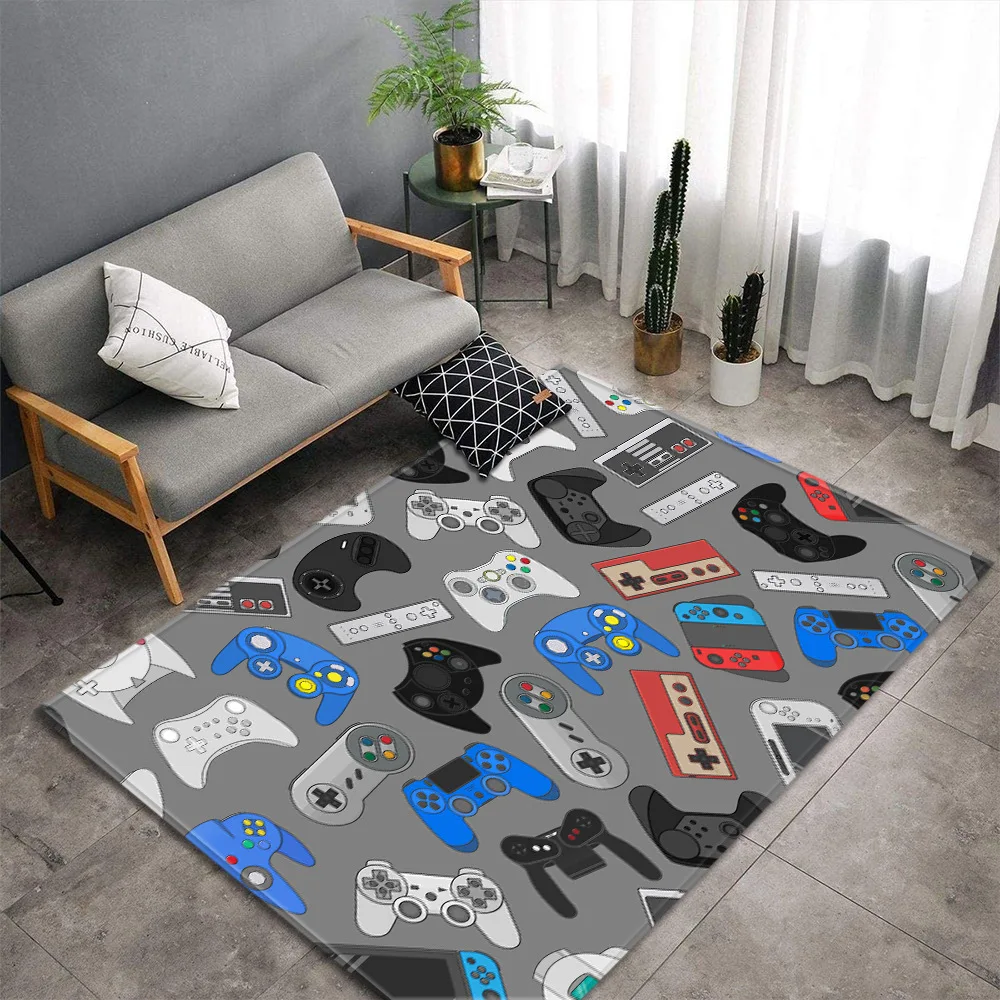 

Cartoon PSP Rectangle Carpet Gamepad Non-slip Area Rugs Floor Door Mat Play Grey White Mat Kids Living Room Bedroom Decoration