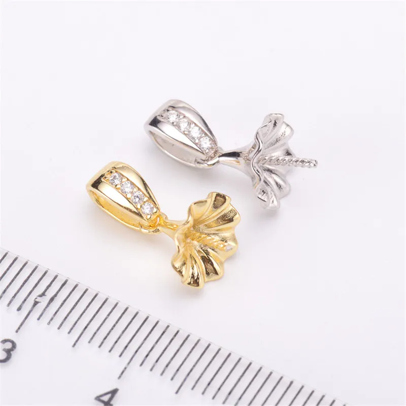 

Jewelry Handwork Pendant Base S925 Sterling Silver Pearl Pendant Accessories And Parts Findings Jewelry For DIY Fittings Women