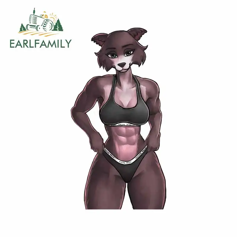 

EARLFAMILY 13cm x 7cm for Juno Wolf Strong Cartoon Car Stickers Windows Occlusion Scratch Decal Personality Trunk Decoration