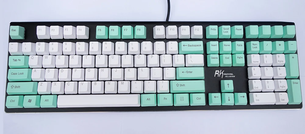Колпачки для клавиш NPKC OEM PBT бело Мятно зеленые смешанные клавиши ANSI макет опция 61