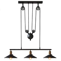 ganeed pulley pendant light kitchen island adjustable industrial rustic hanging lamp vintage lights fixture black