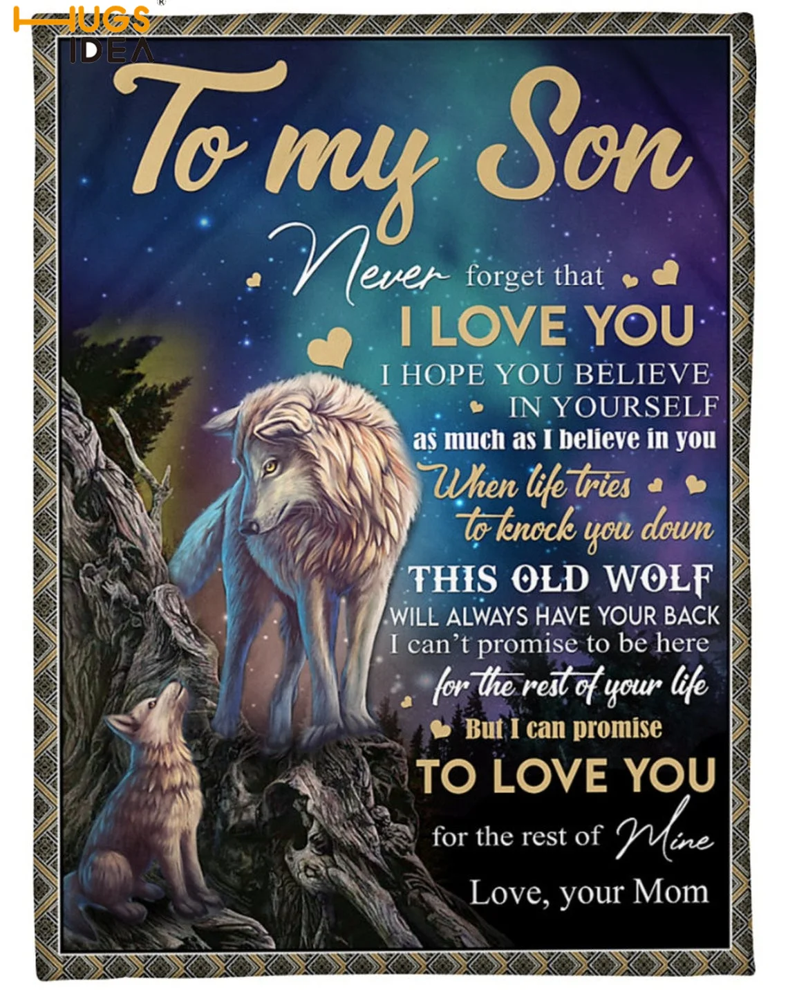 

HUGSIDEA Letter for My Son Pattern Fleece Blankets for Sofa Comfort Woollen Blanket Warm Blanket mantas de cama decorativa