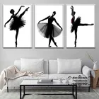 Элегантные вечерние платья для девочек балетная постер с танцовщицей Настенный декор минималистское полотно для танцевальной комнаты современного дома Cuadros декоративная картина