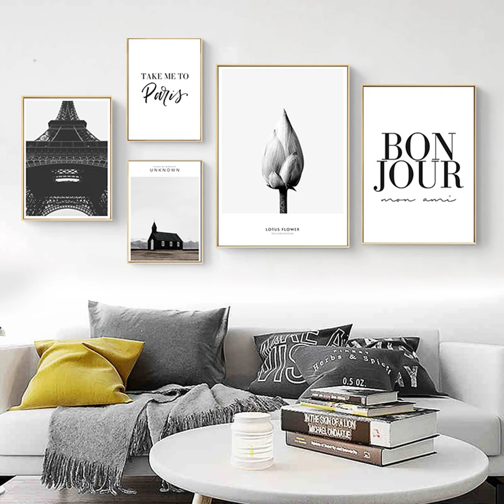 Скандинавский Эйфелева башня холст художественный принт настенный плакат