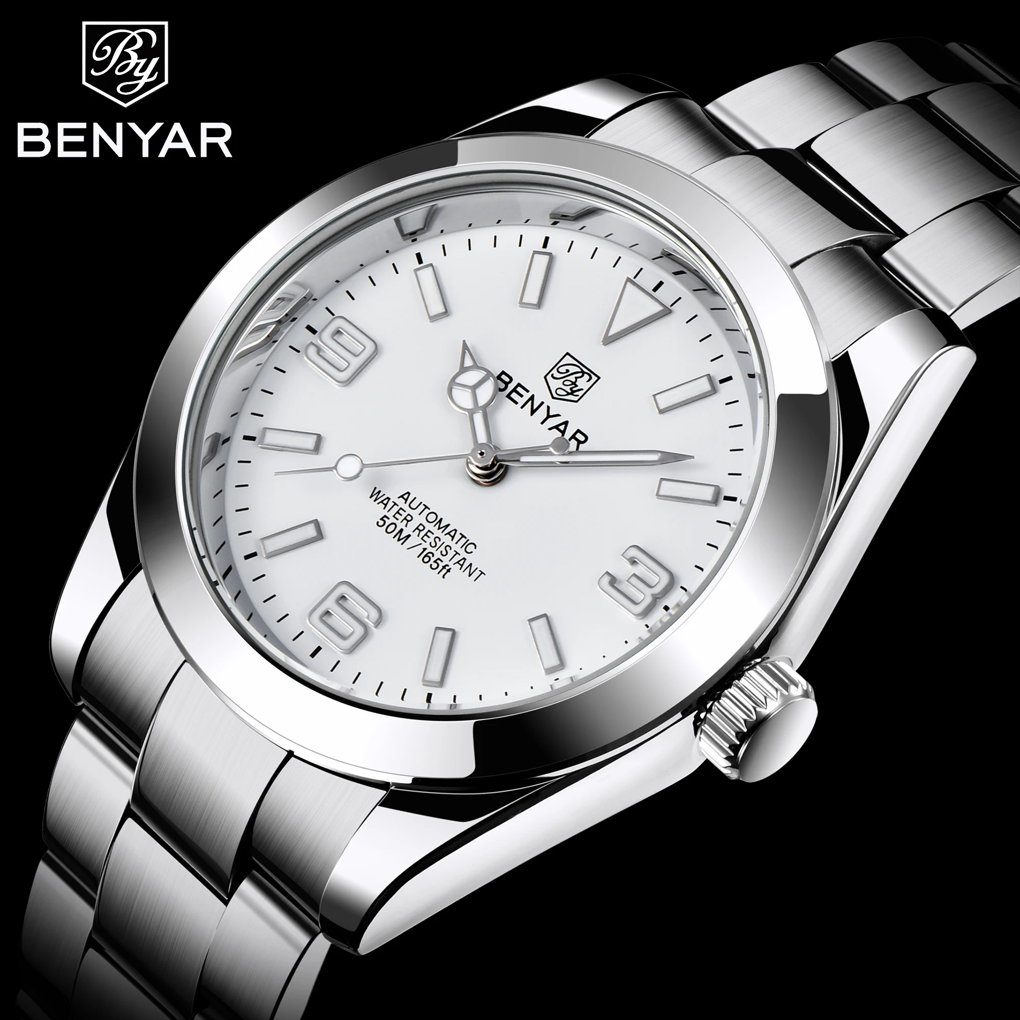 BENYAR 2021New Automatic Men's Mechanical Watch Luminous Hands Fashion Sports Waterproof Men's Clock Relogio Masculino Watch Men