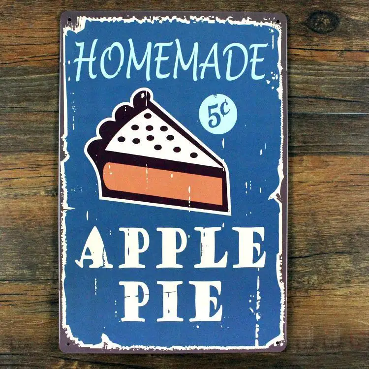 

X-059 Free shipping Letter food sign" homemade apple pie" vintage metal tin signs home decor painting wall art craft 20X30cm