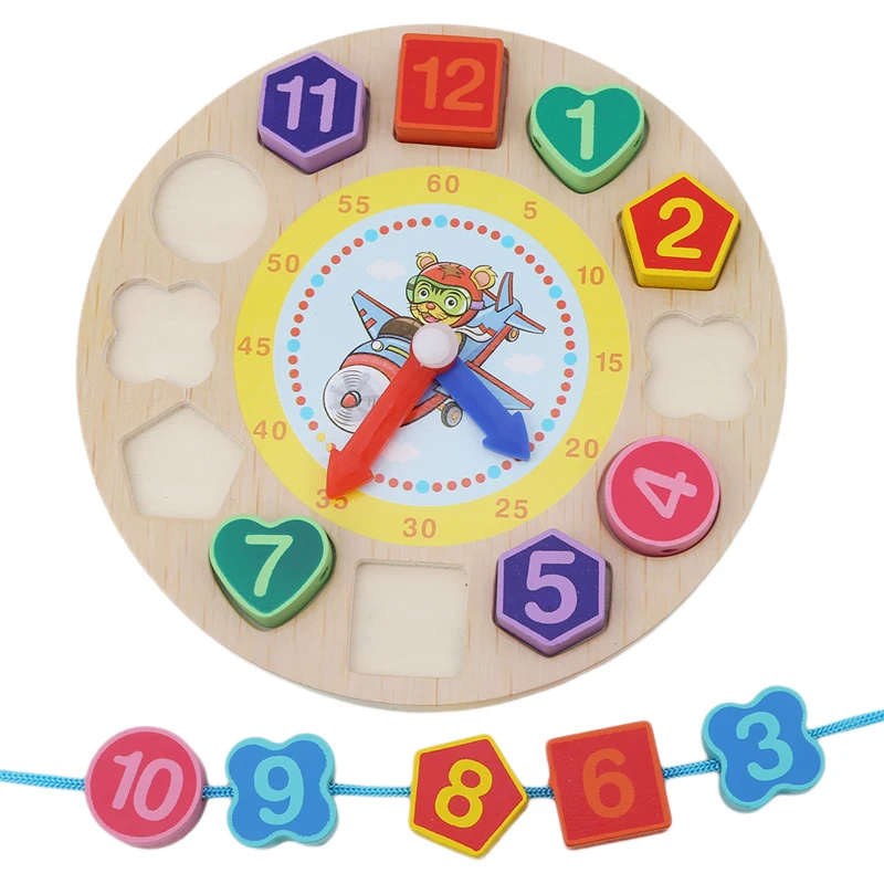 

Деревянные цифровые геометрические часы, деревянные блоки, игрушки для детей, обучающая игрушка, игрушки Menino, деревянные игрушки для малыше...