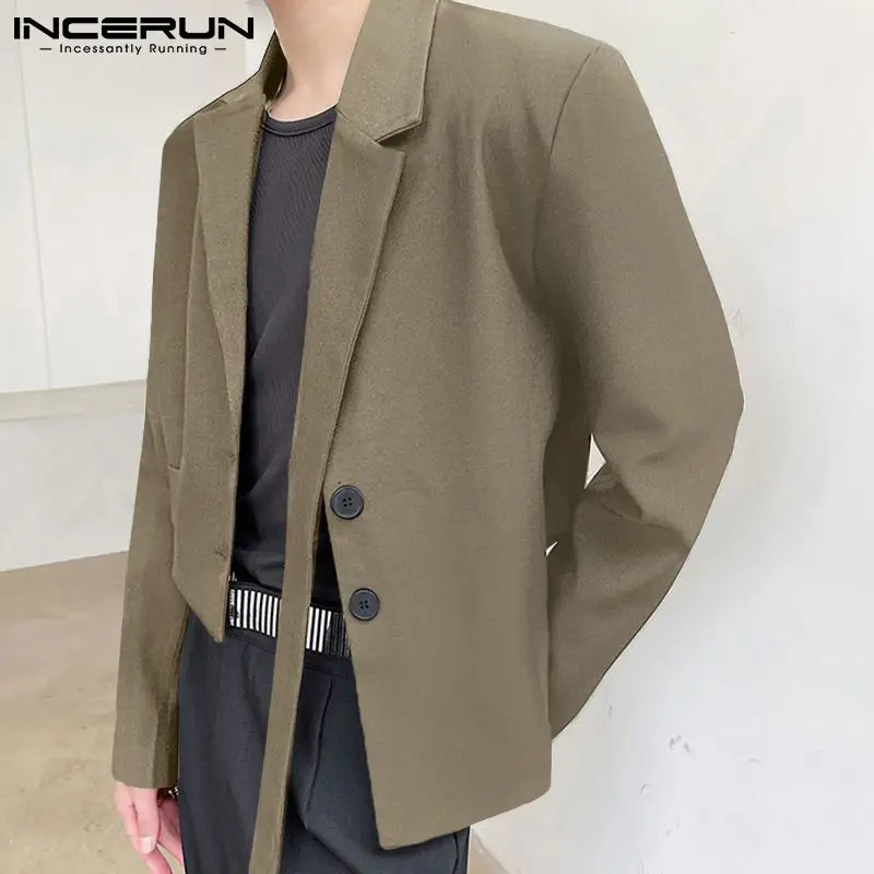 

Стильный Новый мужской блейзер INCERUN на шнуровке, Повседневная Уличная одежда, куртки, мужские однотонные, модные пальто, женские топы 2022